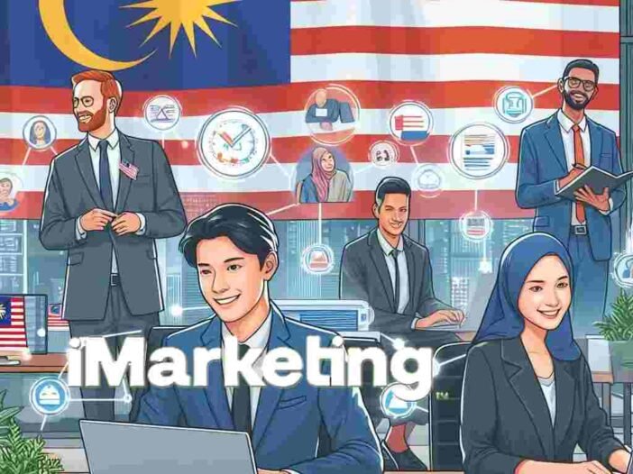 executives of Social media ads of iMarketing (illustration)