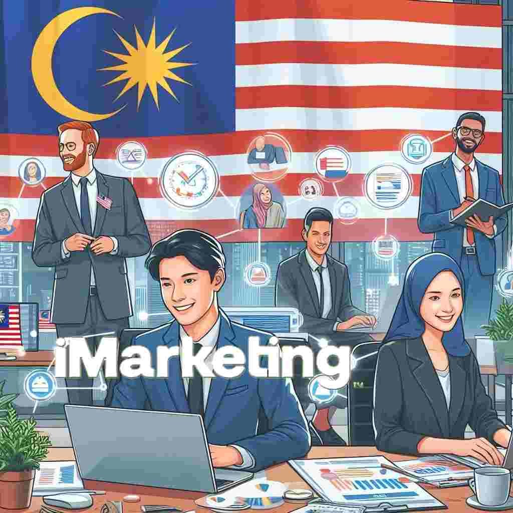 executives of Social media ads of iMarketing (illustration)